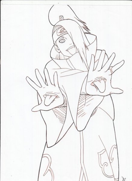 Рисунки карандашом аниме Наруто Дейдара