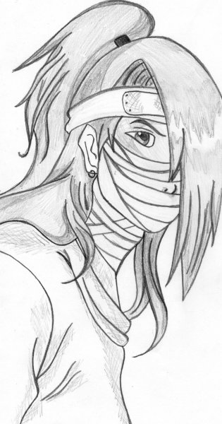 Дейдара арт карандашом для срисовки