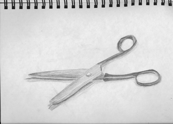 Нитки и ножницы набросок