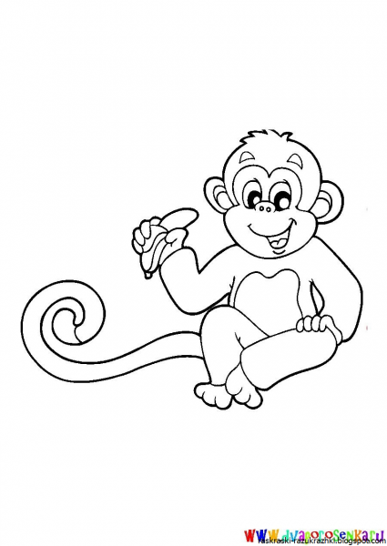Детская раскраска обезьянка