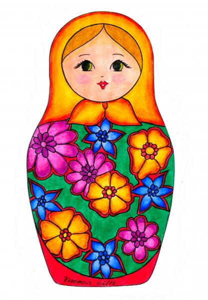 Детские раскраски матрешки
