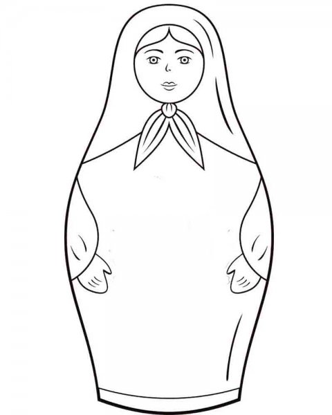 Эскиз матрешки карандашом