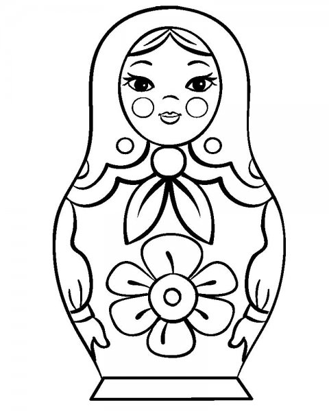 Русская Матрешка раскраска