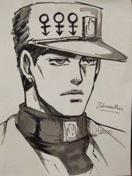 Джотаро Куджо карандашом