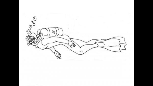 Водолаз рисунок