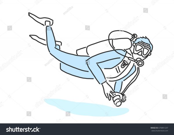 Дайвинг нарисовать карандашом