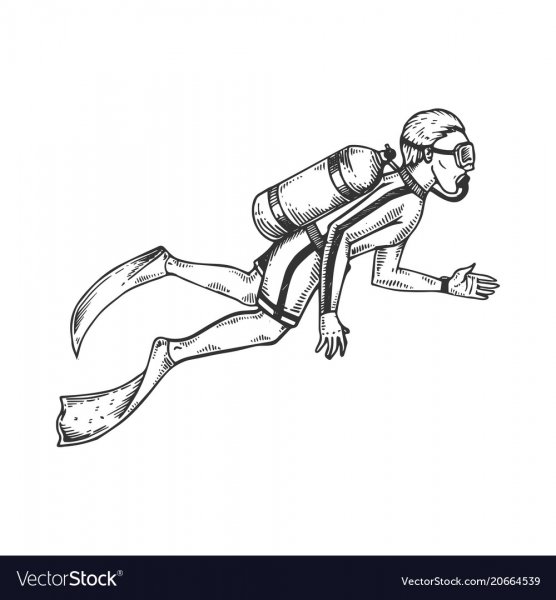 Дайвер рисунок