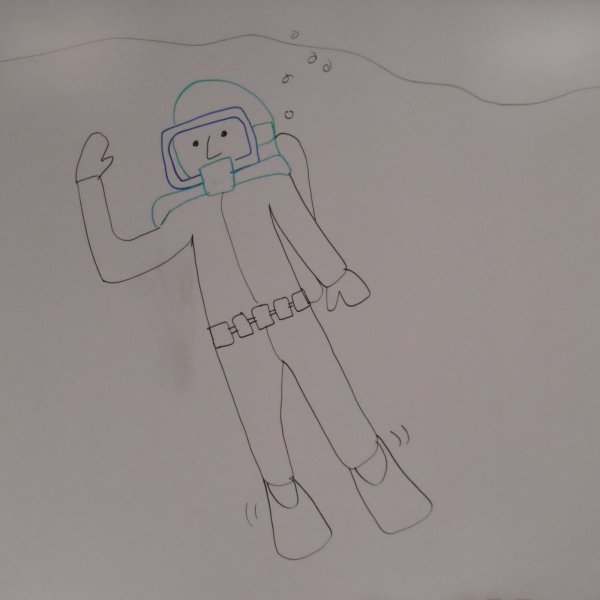 Водолаз рисунок карандашом