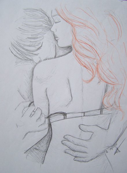 Рисунок карандашом парень с девушкой