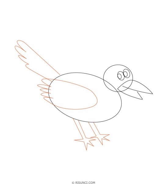 Поэтапное рисование ворона