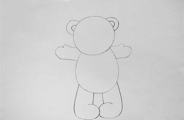 Мишка для срисовки карандашом