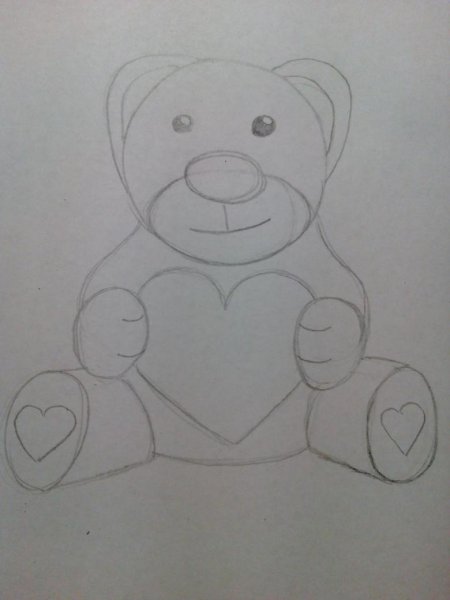 Лёгкие рисунки медвежонка