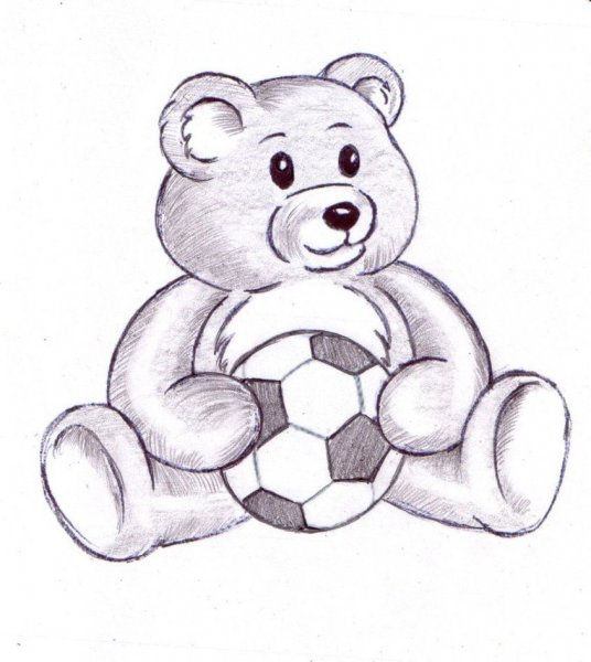 Мишка рисунок карандашом
