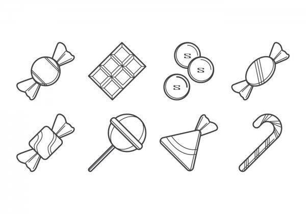 Конфета раскраска