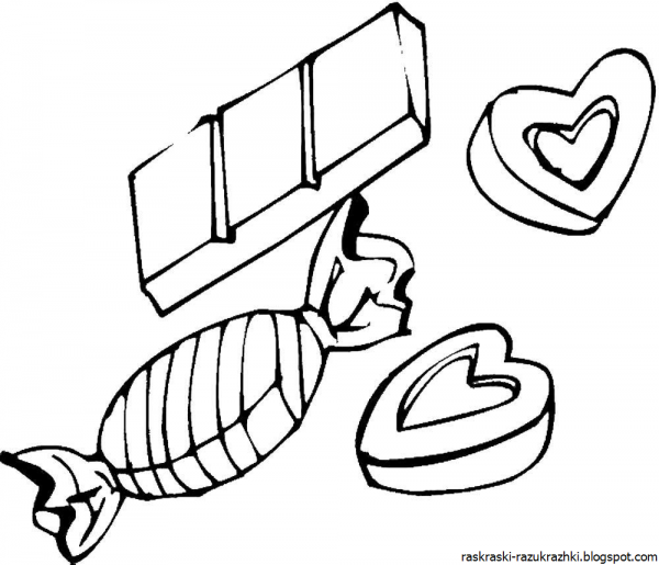 Конфета раскраска для детей