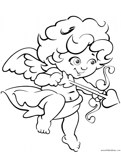 Купидон раскраска для детей