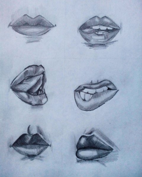 Красивые губы карандашом