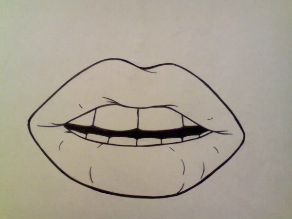Губы для срисовки легкие