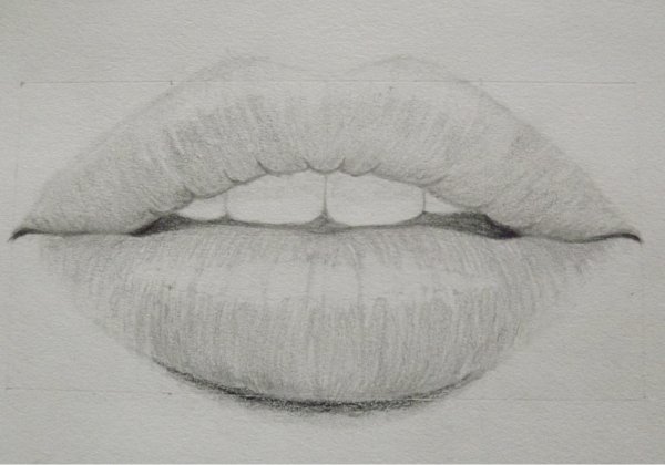 Рисование губ карандашом