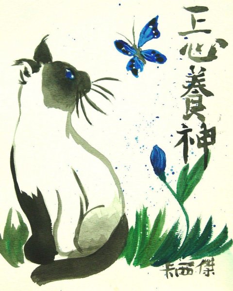 Японские иллюстрации тушью