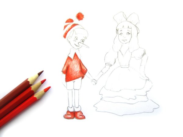 Портрет Мальвины карандашом