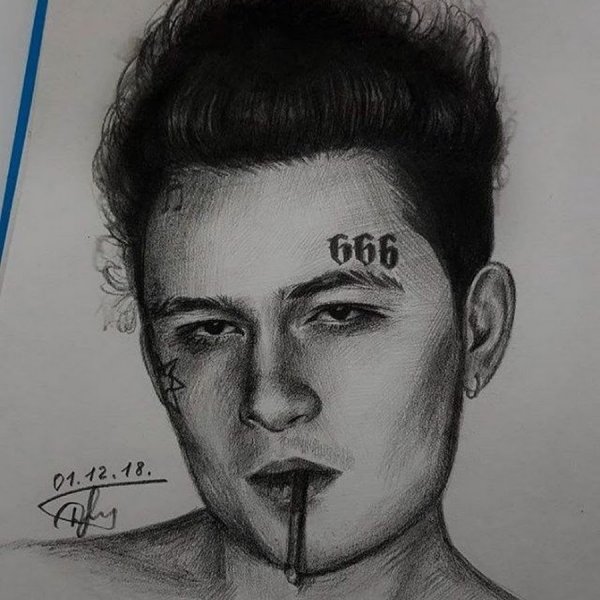 Моргенштерн портрет карандашом