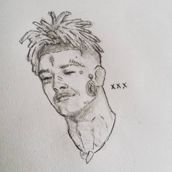 XXXTENTACION портрет карандашом