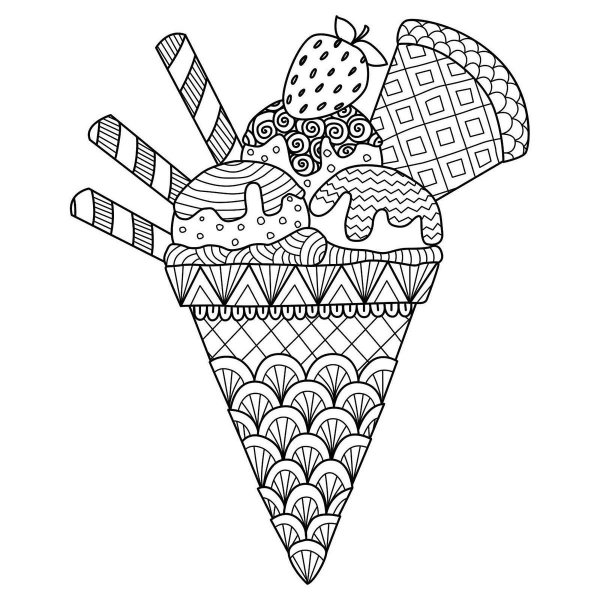 Раскраски антистресс для девочек мороженое