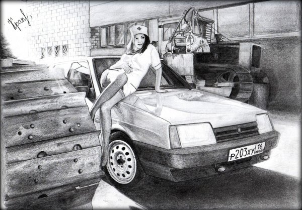 Тазы карандашом