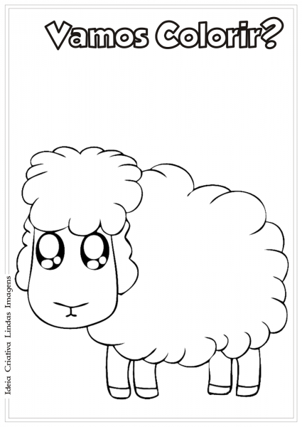 Овечка, раскраска детская