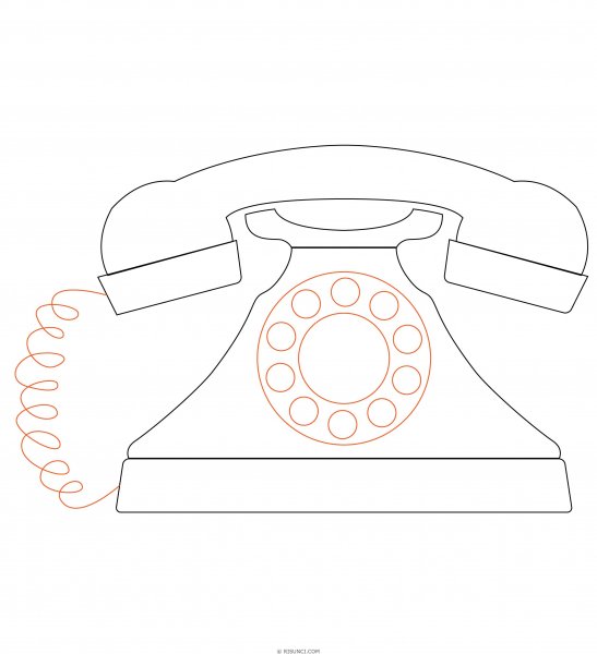 Домашний телефон карандашом