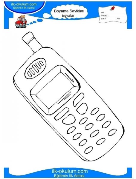 Ребенок и сотовый раскраска