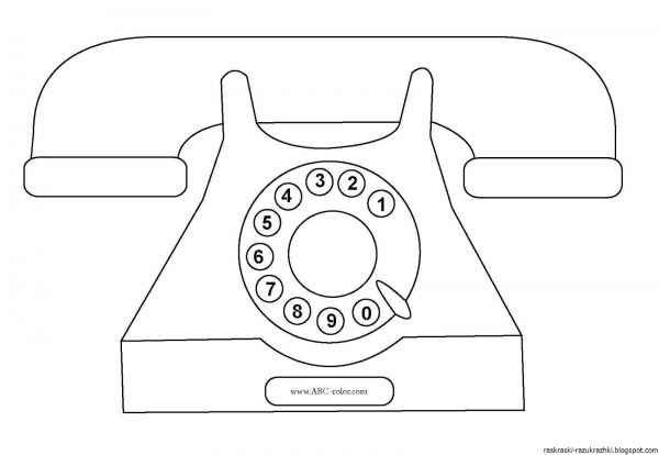 Трафарет телефона для детей