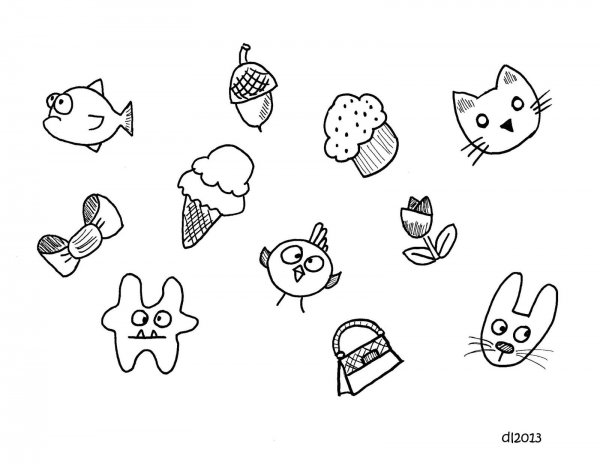 Мелкие рисунки для срисовки легкие