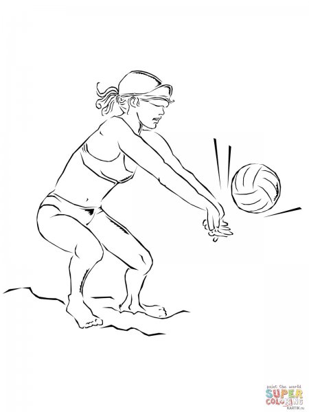 Раскраска спорт волейбол