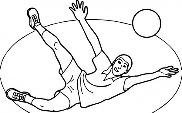 Волейболист в прыжке раскраска