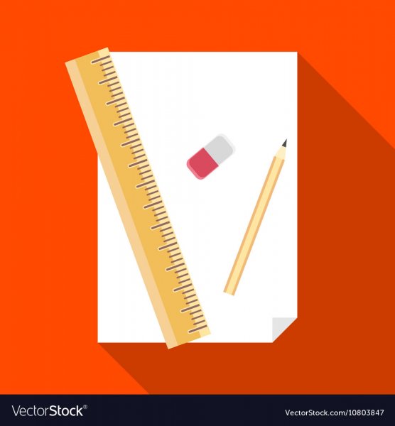 Карандаш и линейка вектор