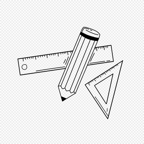 Линейка и карандаш