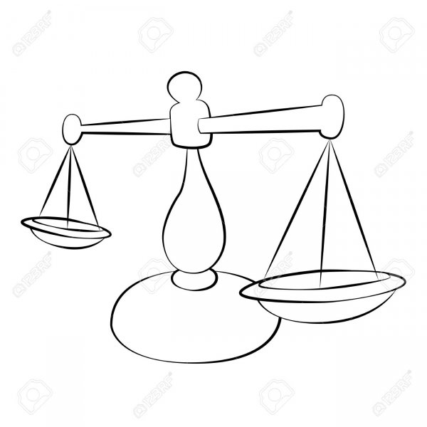 Весы контурный рисунок