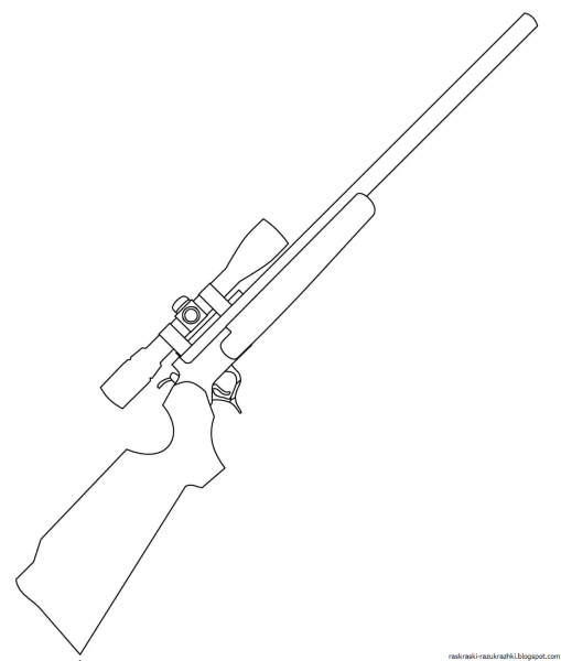 Раскраски оружие снайперская винтовка