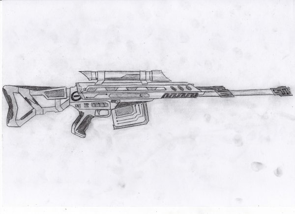 Рисунок снайперки карандашом