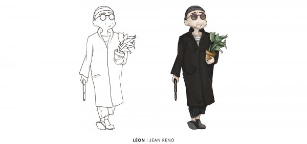 Жан Рено Леон в полный рост