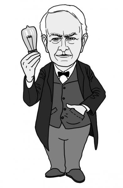 Томас Эдисон портрет карандашом