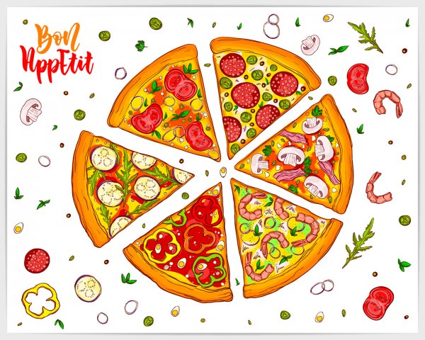 Пицца векторный клипарт