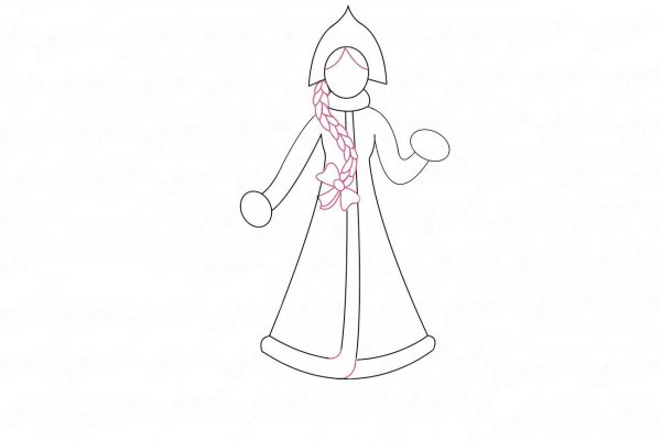 Снегурочка рисунок карандашом