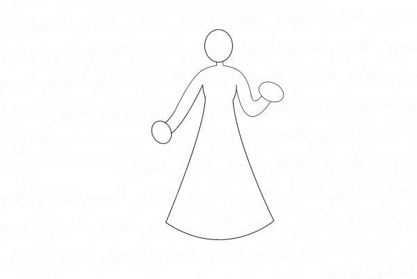 Рисуем снегурочку пошагово