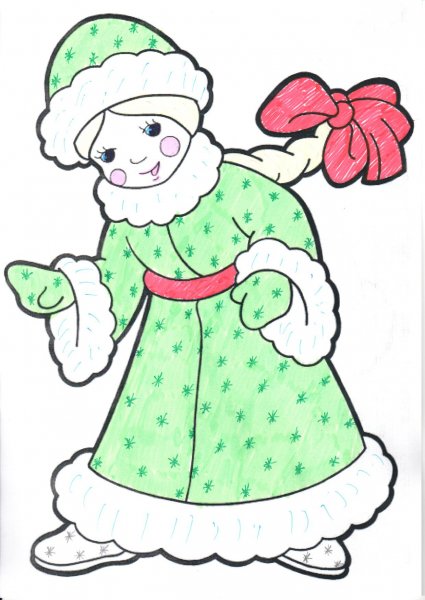 Рисование Снегурочки