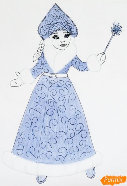 Снегурочка карандашом
