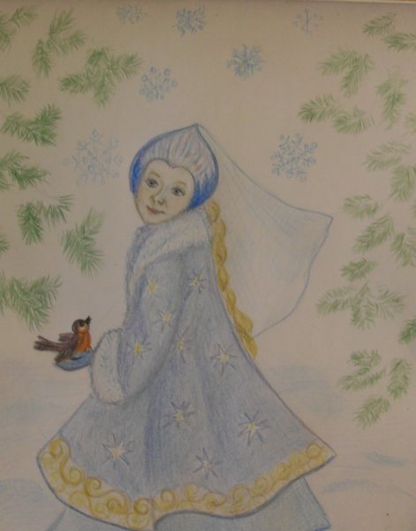 Рисунок Снегурочки карандашом