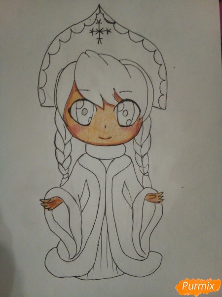 Снегурочка карандашом для срисовки